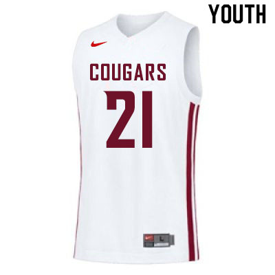 Youth #21 Dishon Jackson Washington State Cougars College Basketball Jerseys Sale-White - Click Image to Close